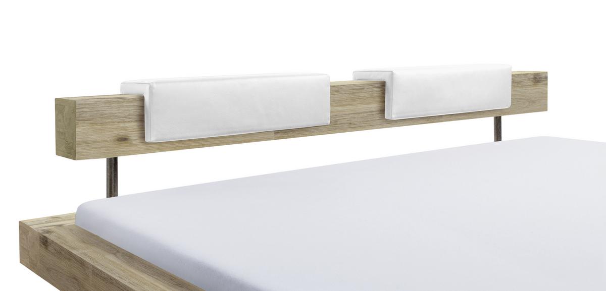 Kopfteilpolster Nakio, Weiß B: 55 cm - Weiß, Design, Textil (55/14/19cm) - Hasena