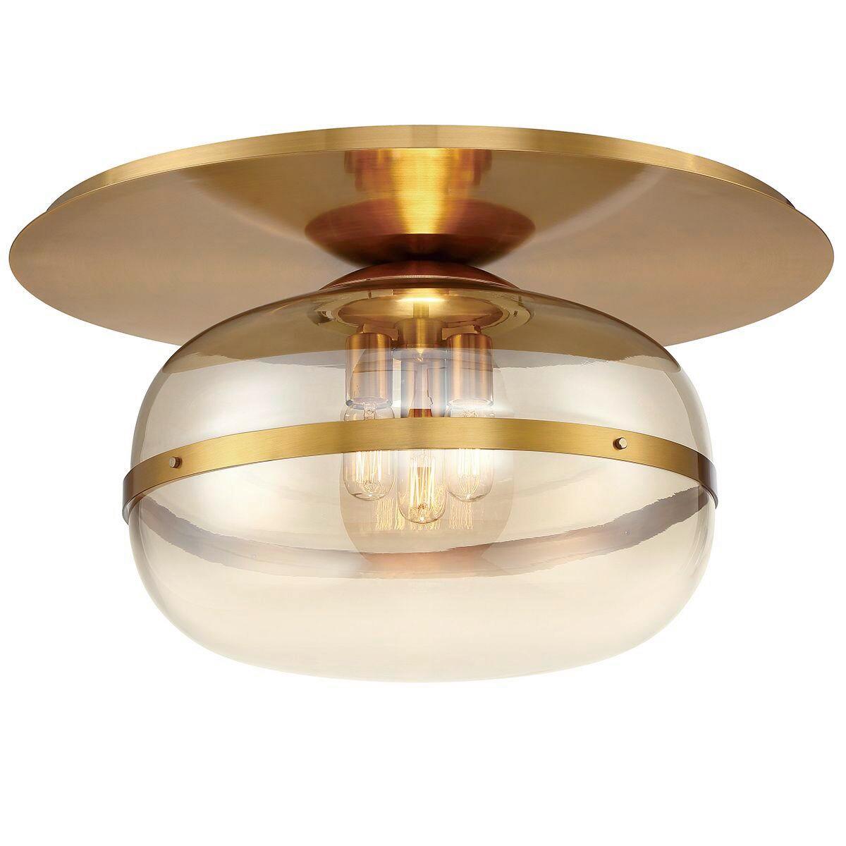 Mennyezeti Lámpa Qn-Nottingham-F-L-Ab - sárgarézszínű, Konventionell, üveg/fém (50/33,5cm) - Elstead Lighting