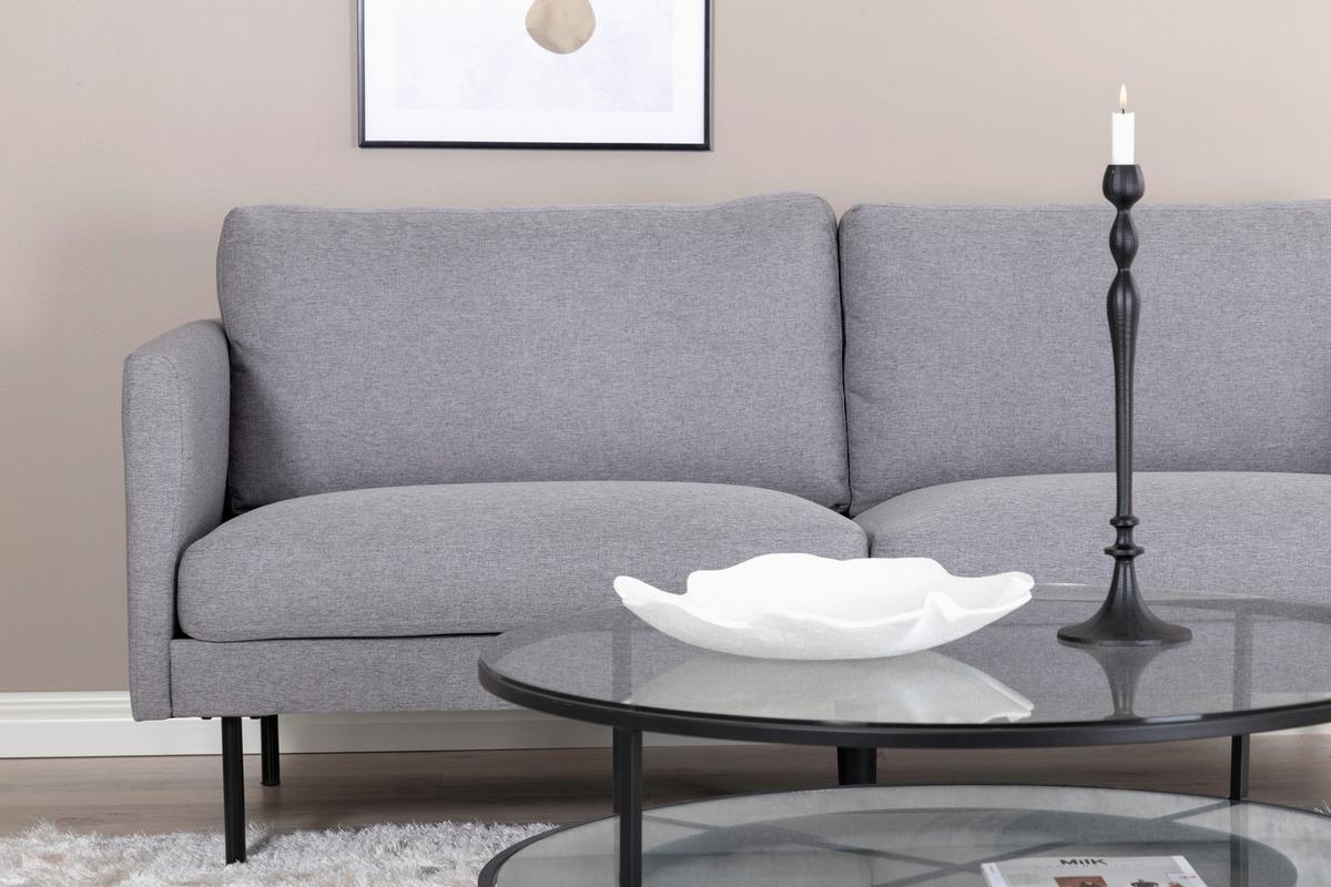 2-Sitzer-Sofa Zoom - Schwarz/Grau, Design, Textil/Metall (180/78/80cm) - Livetastic