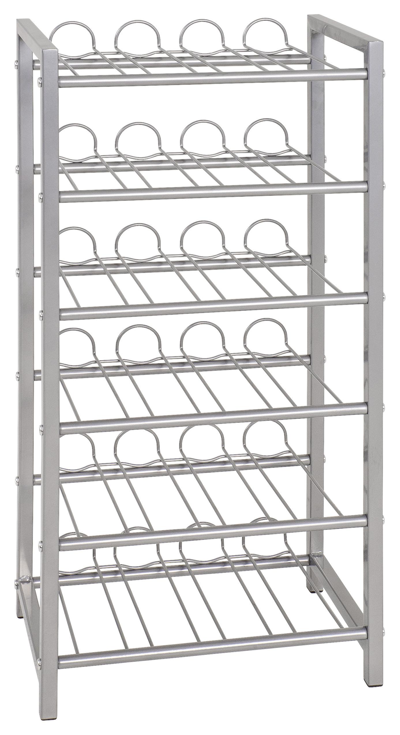 Weinregal Metall Alufarben 42 Flaschen BxH: 34x72 cm - Alufarben, MODERN, Metall (34/72/22cm)