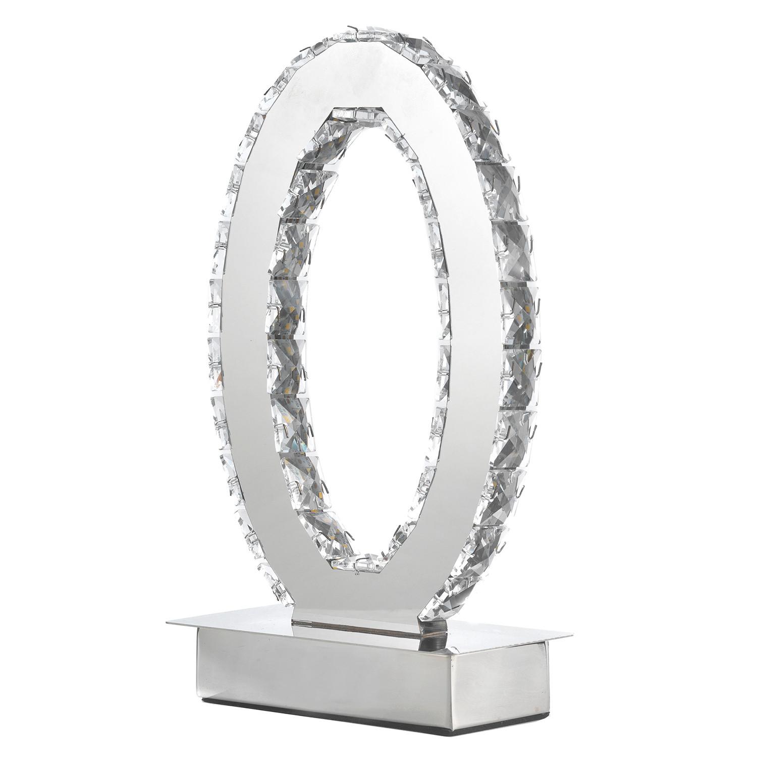LED-Tischleuchte Chromfarben D: 20 cm 6w - Chromfarben, Design, Glas/Metall (20/27cm)