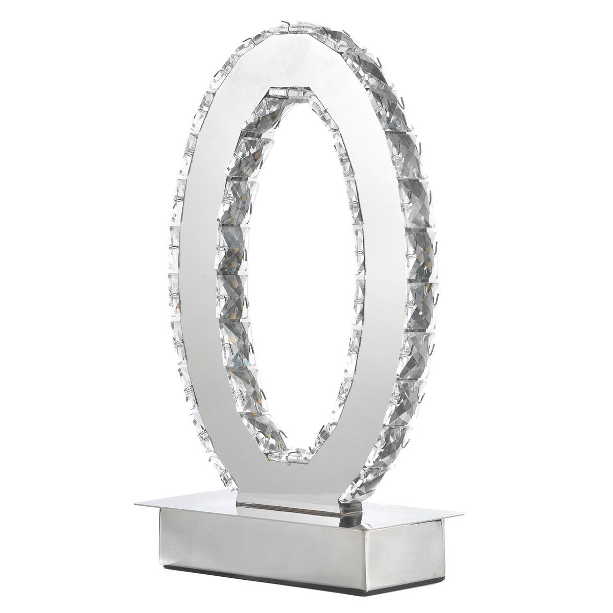 LED-Tischleuchte Chromfarben D: 20 cm 6w - Chromfarben, Design, Glas/Metall (20/27cm)