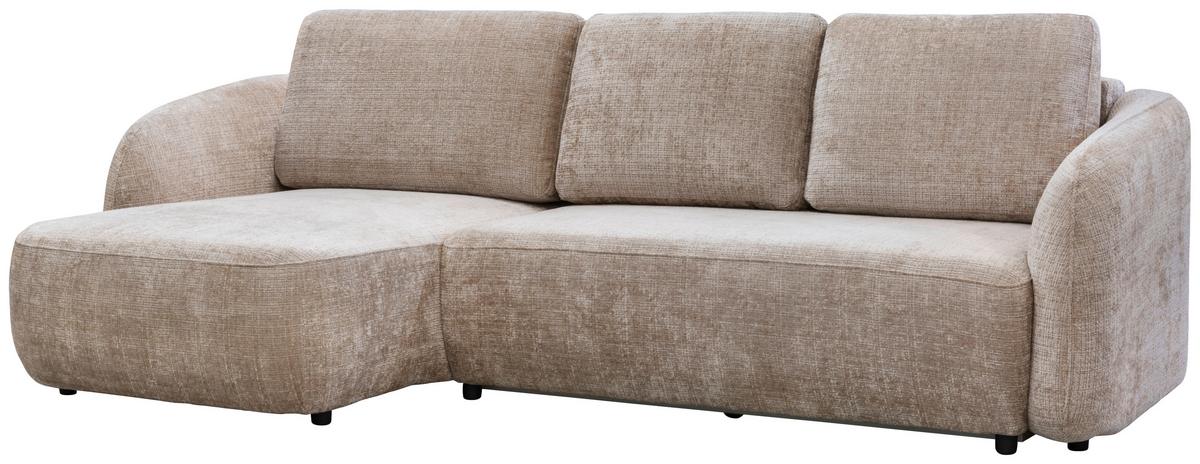 Rohová sedačka PAOLA, levá, kašmírová žinylka - černá/kašmírová, Design, textil (154/270cm)