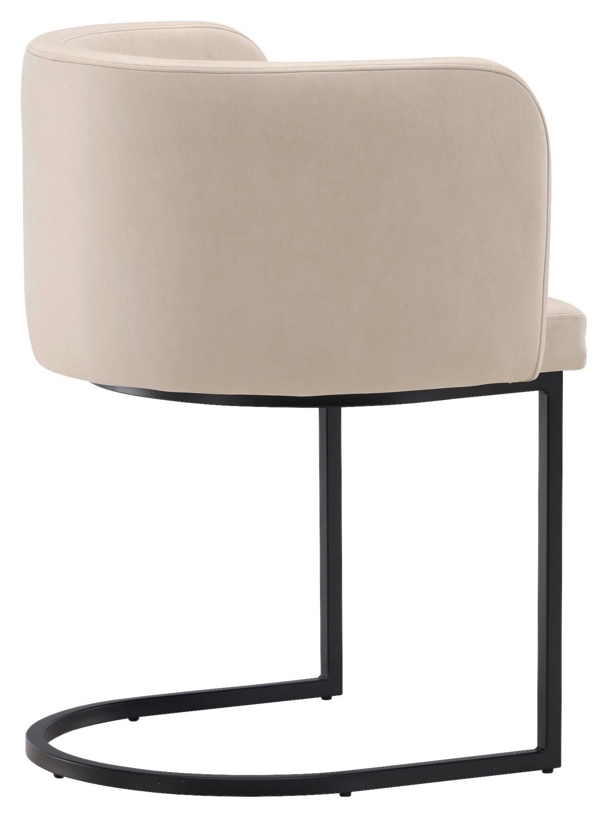 Stuhl Simrishamn - Beige/Schwarz, Design, Kunststoff/Textil (58/75/60cm) - Livetastic