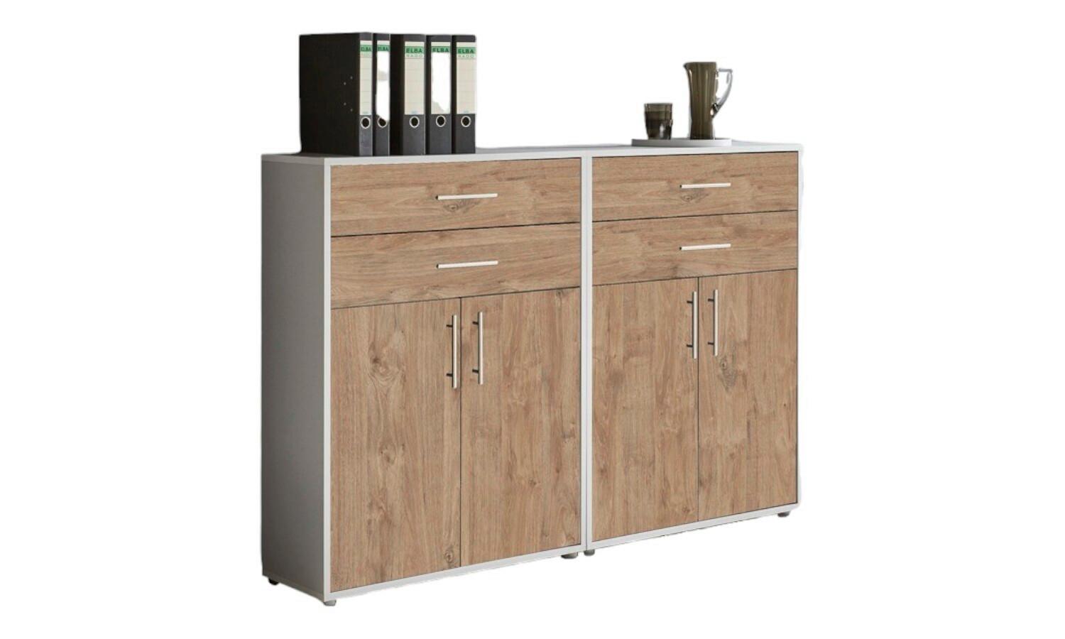 Office Edition B: 168,8 cm Eichefarben/Grau - Eichefarben/Grau, MODERN, Holzwerkstoff (168,8/113,6/33cm) - MID.YOU