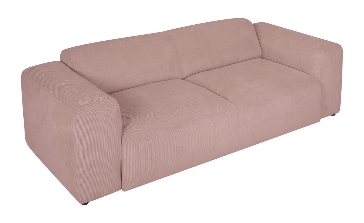 3-Sitzer-Sofa Hannah Rosa B: 247 cm - Schwarz/Rosa, Design, Textil (247/75/104cm) - MID.YOU
