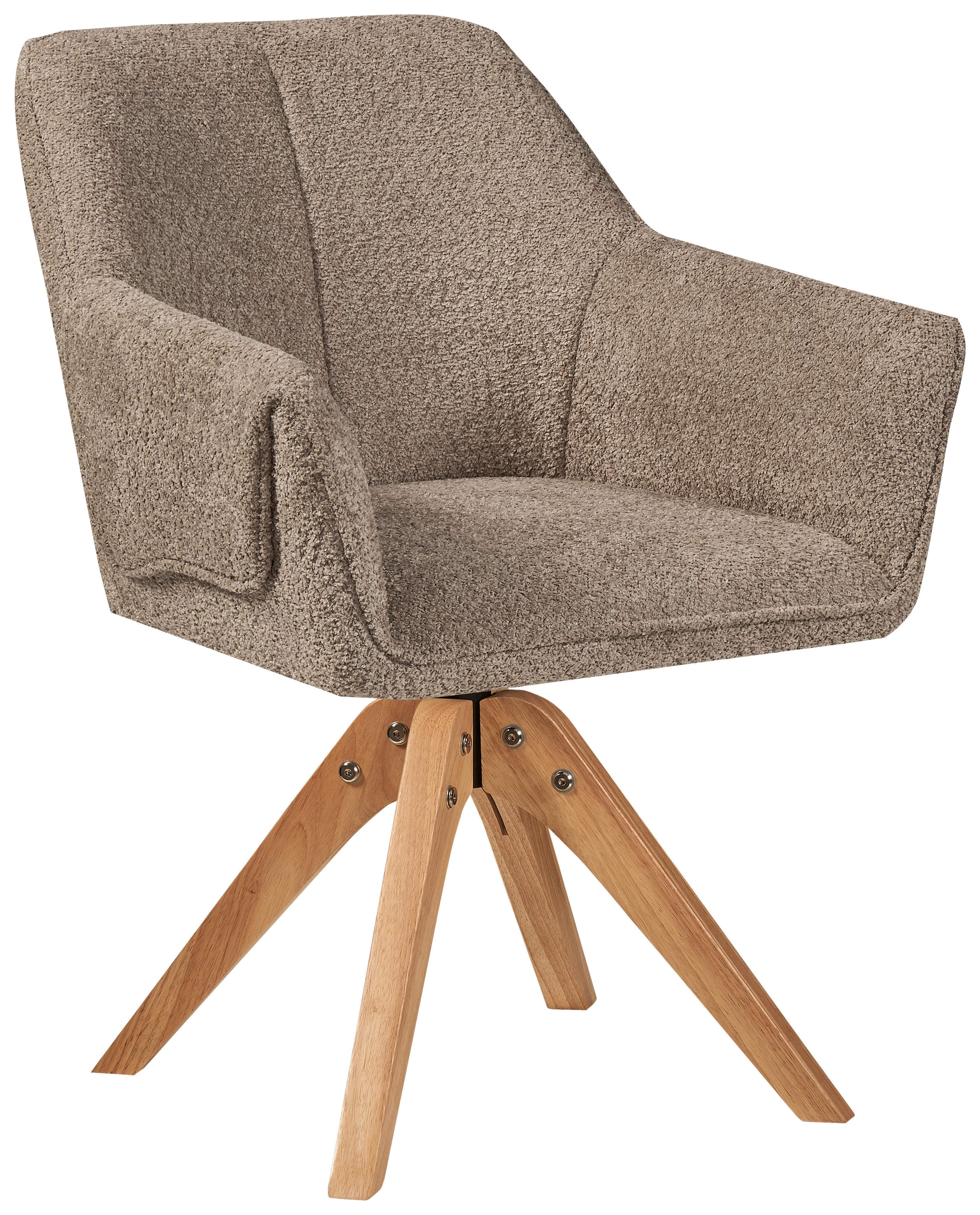 Armlehnstuhl Dian Taupe gepolstert - Taupe, MODERN, Holz/Textil (60/86,5/63,5cm) - Kayoom