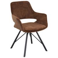 STOLIČKA S PODRÚČKAMI ADRIANA - hnedá/čierna, Modern, kov/drevo (61/85/62,5cm) - Mömax
