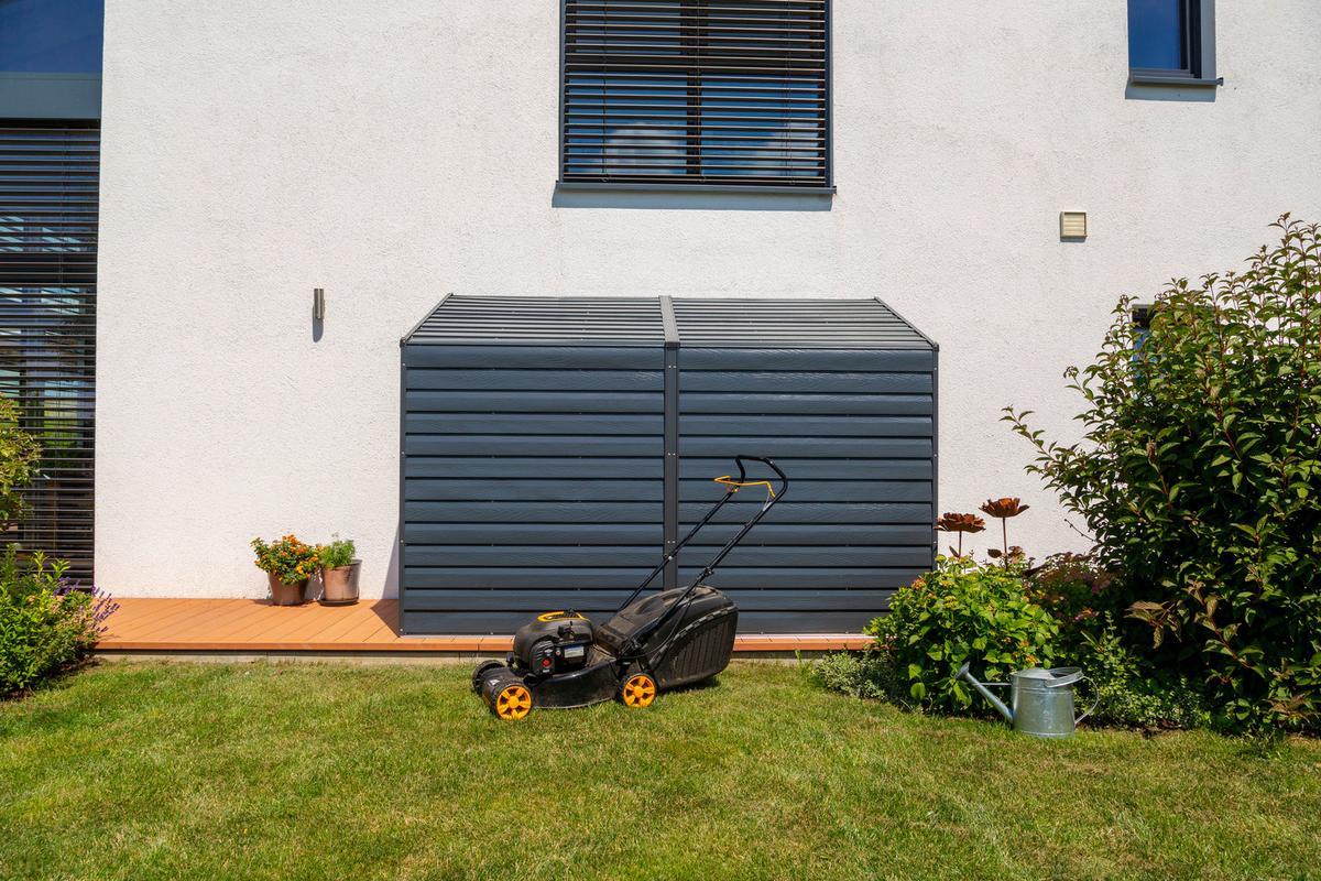 Gerätehaus Mit Pultdach 295x208x124 Cm - Grau, Basics (295/208/124cm)