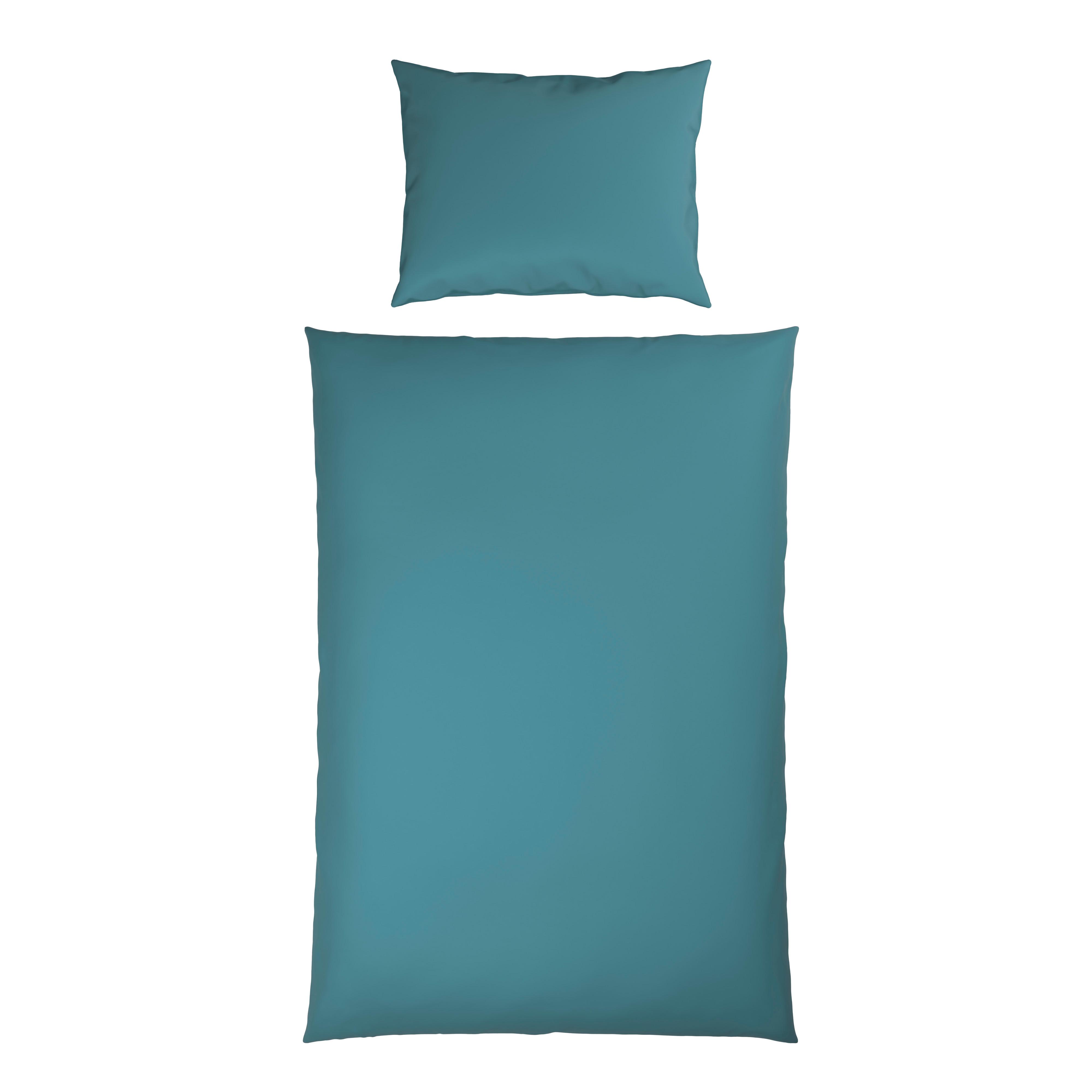 Bettwäsche 140x200 cm Lydia Satin, Rauchblau - Blaugrau, MODERN, Textil - Luca Bessoni