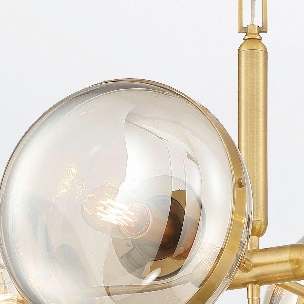 Függeszték Qn-Nottingham-5p-Ab - sárgarézszínű, Konventionell, üveg/fém (71/68,5cm) - Elstead Lighting