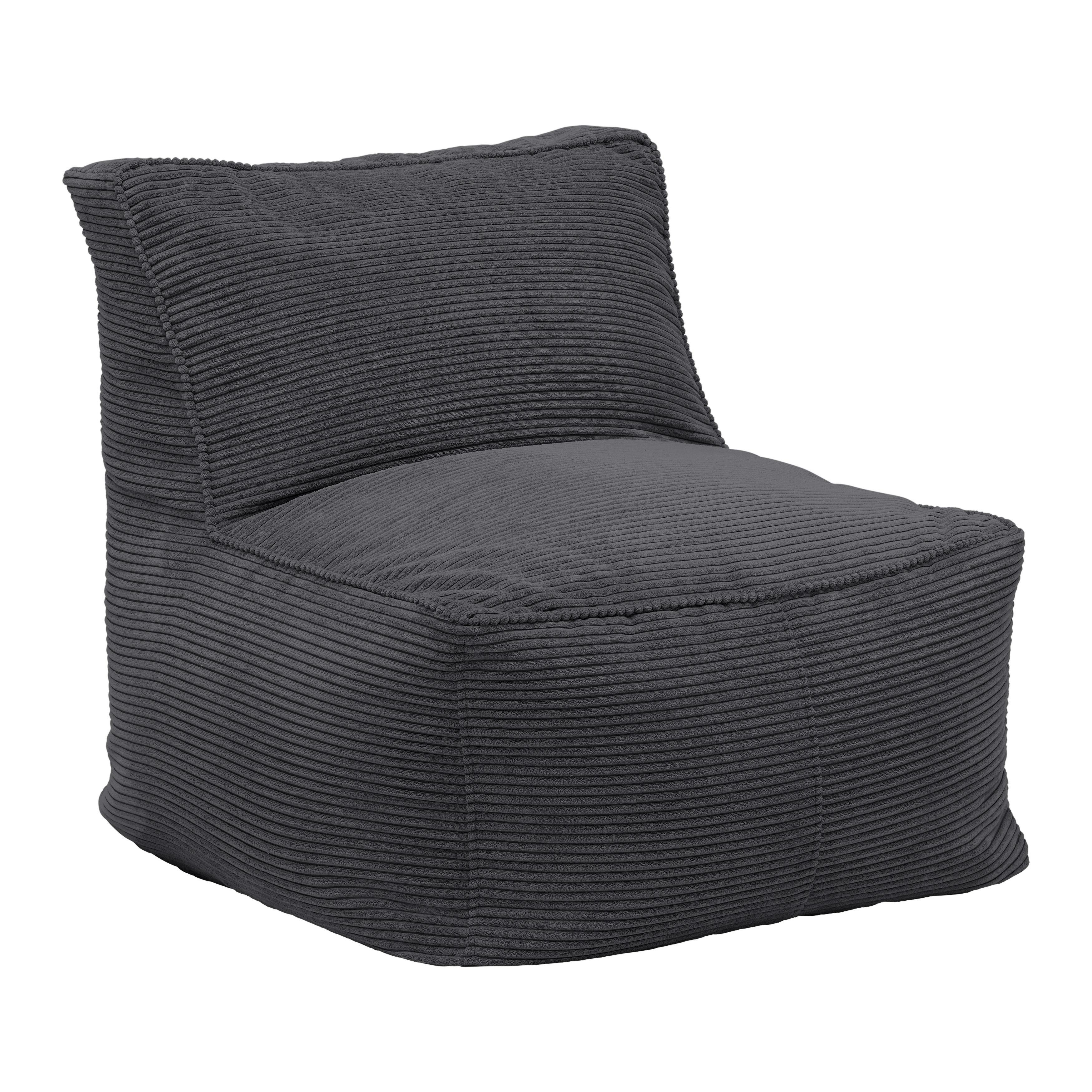 Sedací vak CAROLINE, antracit.manšestr, max. 90 kg - antracitová, Moderní, textil (75/84/88cm) - Mömax