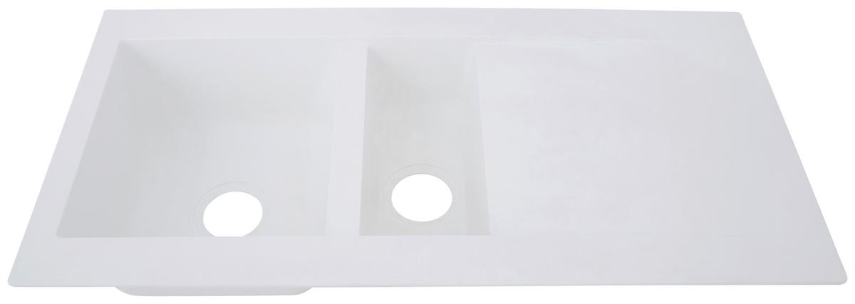 Spüle Respekta Einbauspüle Denver - Weiß, Trend, Glas/Kunststoff (100/20/50cm) - Respekta