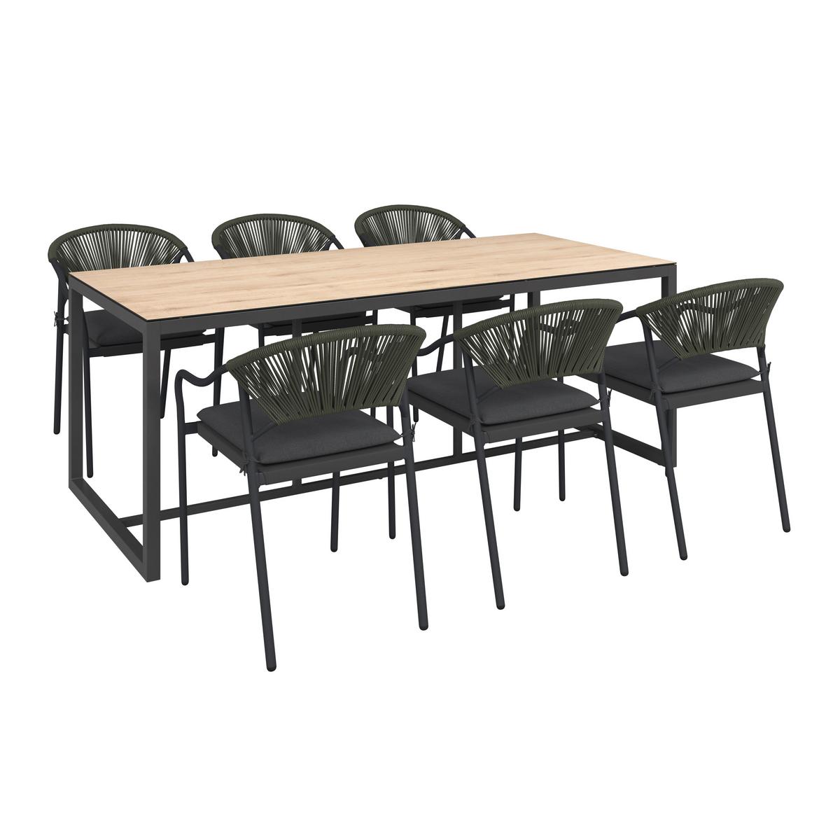 Gartensessel Lily Metall/Kunststoff/Textil - Dunkelgrau/Hellgrau, MODERN, Kunststoff/Textil (55/61/85cm) - Luca Bessoni