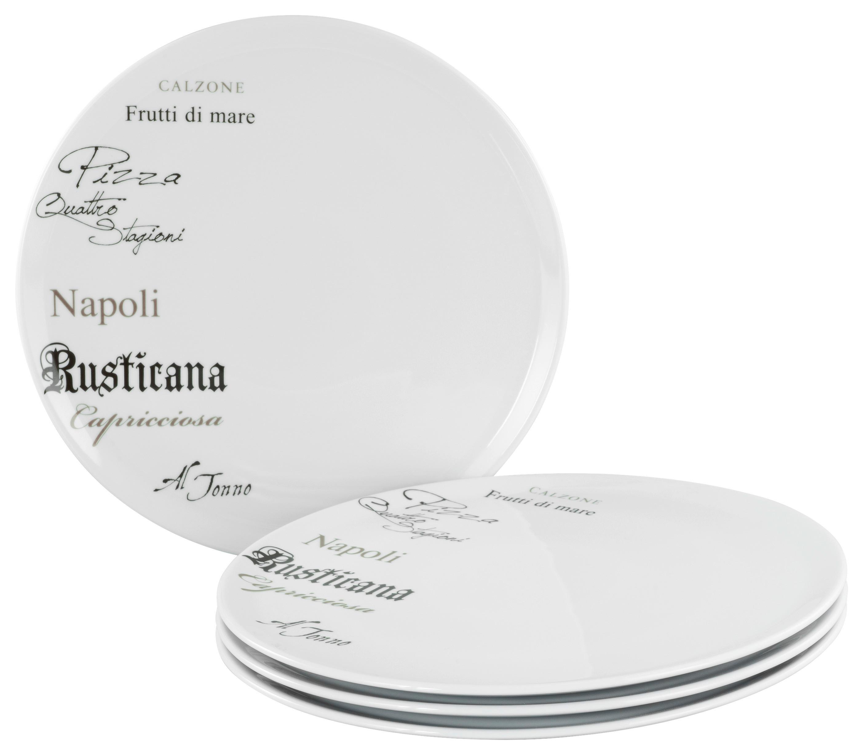 Pizzatellerset Europa Gustoso Porzellan Weiß - Weiß, Design, Keramik (33cm) - Creatable