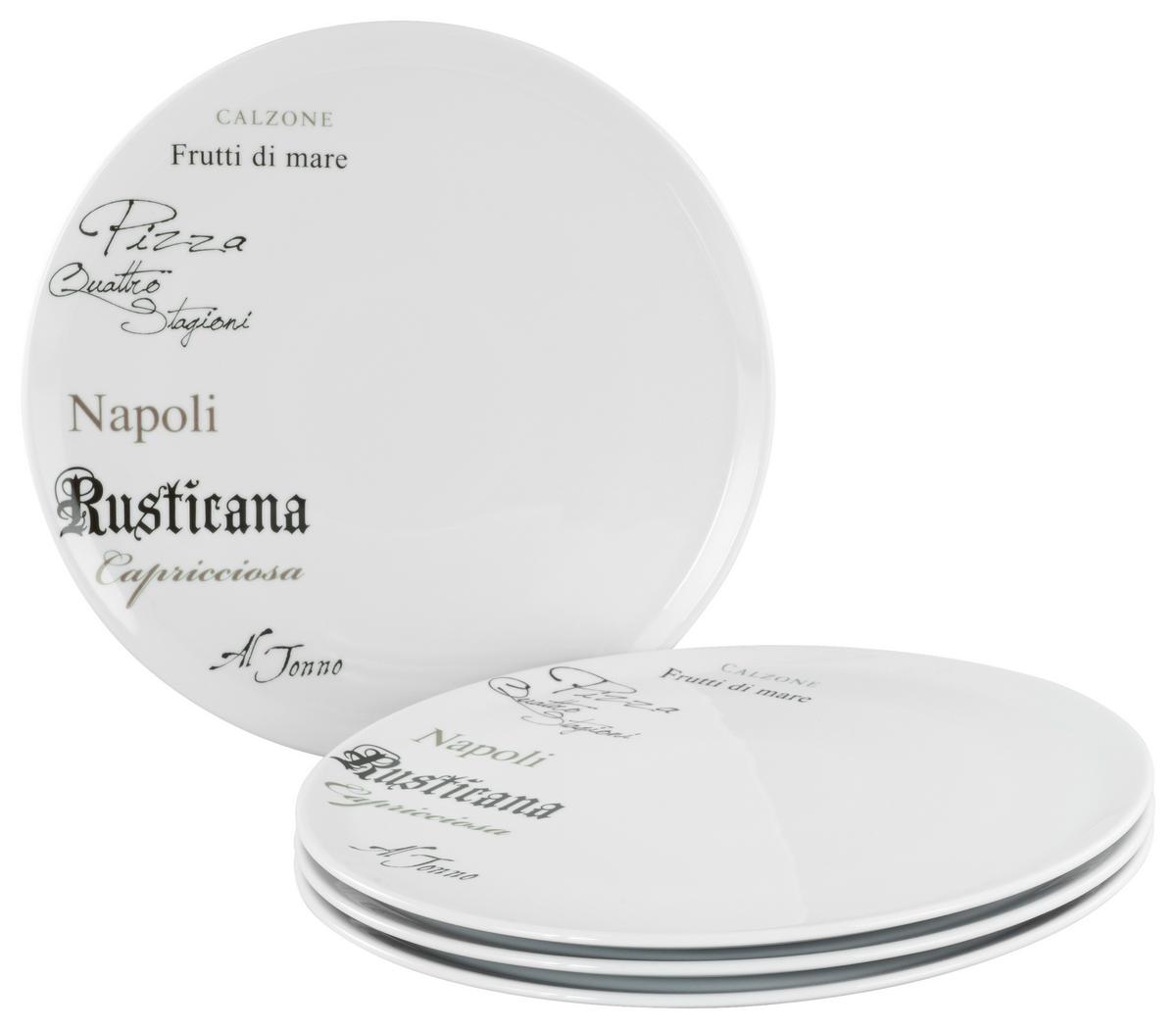 Pizzatellerset Europa Gustoso Porzellan Weiß - Weiß, Design, Keramik (33cm) - Creatable