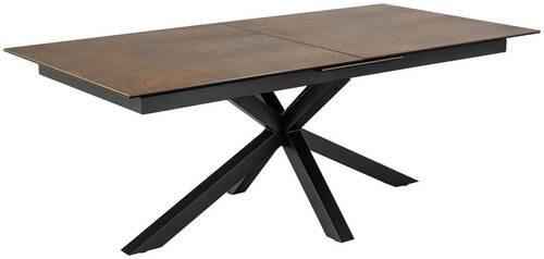 Esstisch ausziehbar Heaven 200-240x100x75,5cm Schwarz - Schwarz/Braun, Design, Keramik/Metall (200-240/100/75,5cm) - MID.YOU