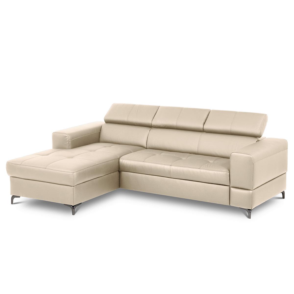 Ecksofa Torino Teilleder Grau 173x247 - Schwarz/Grau, Design, Leder/Textil (173/247cm) - Livetastic