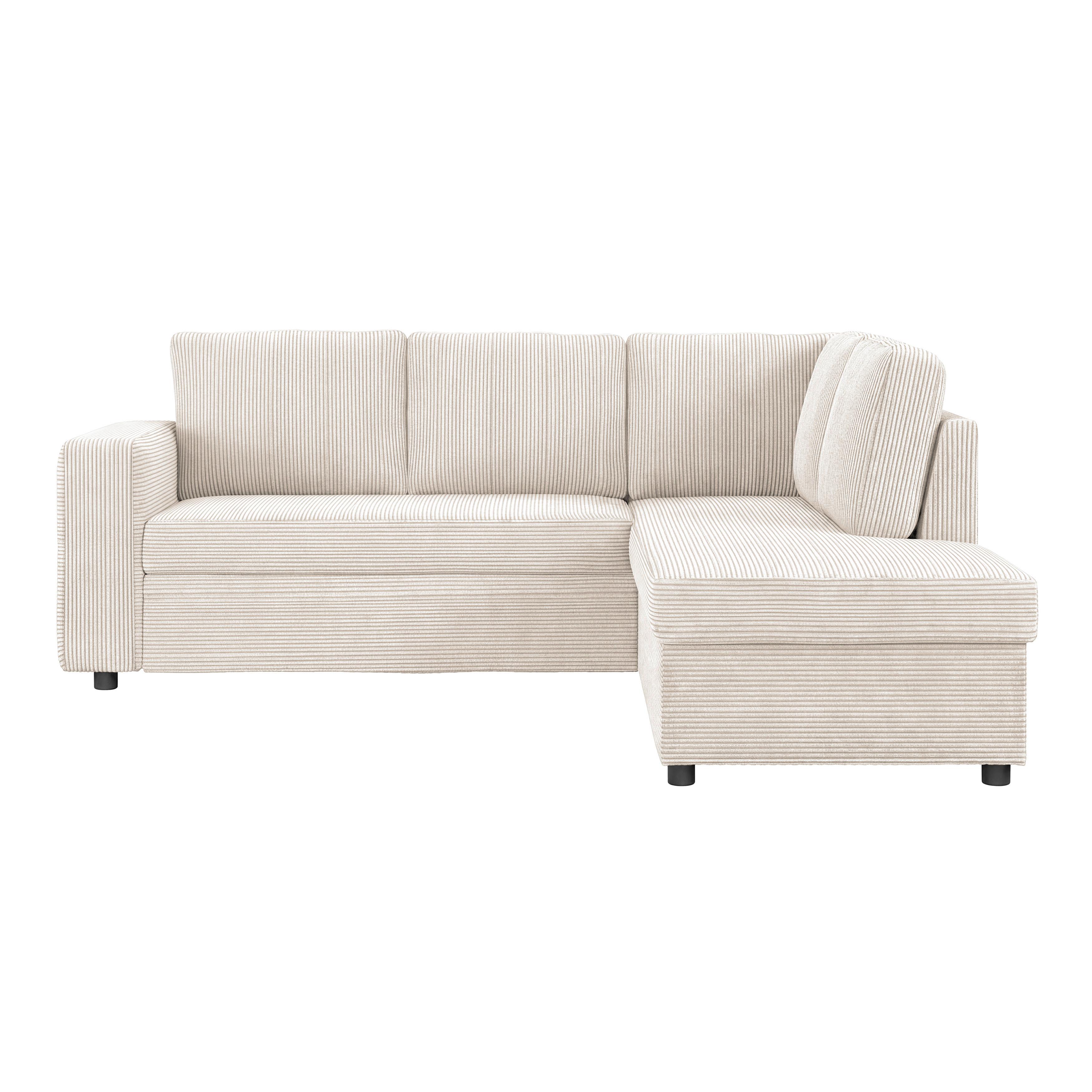 Ecksofa mit Schlaffunktion Toullouse perlmutt, 224x206cm - Perlmutt/Schwarz, Trend, Holz/Holzwerkstoff (224/206cm)