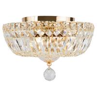 Kronleuchter Basfor 3xe14, Goldfarben Kristallglas - Goldfarben, Trend, Glas/Metall (30/18/30cm) - MAYTONI