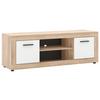 Lowboard Luna Eiche/weiss - Schwarz/Weiß, Design, Holzwerkstoff (140/48/40cm) - MID.YOU