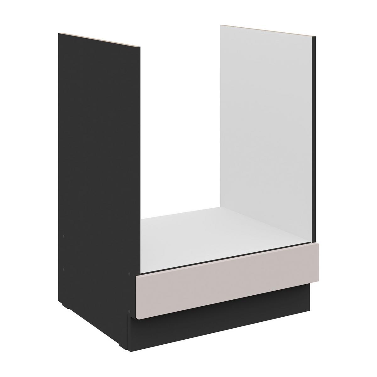 Szekrény Beépíthető Sütőhöz Arona - bézs/fekete, Modern, faalapú anyag (60/82/52cm)