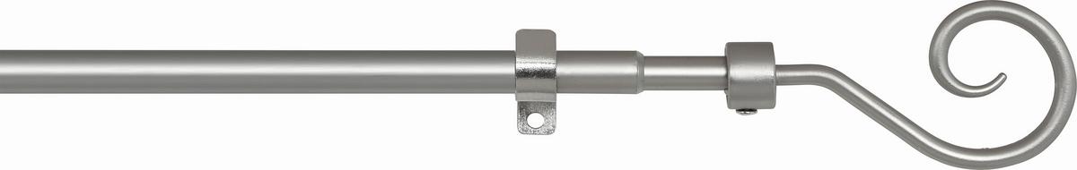 Rundstangengarnitur 1-Lfg Tina Silberfarben L: 130-240 cm - Silberfarben, KONVENTIONELL, Metall (130-240cm) - Ondega