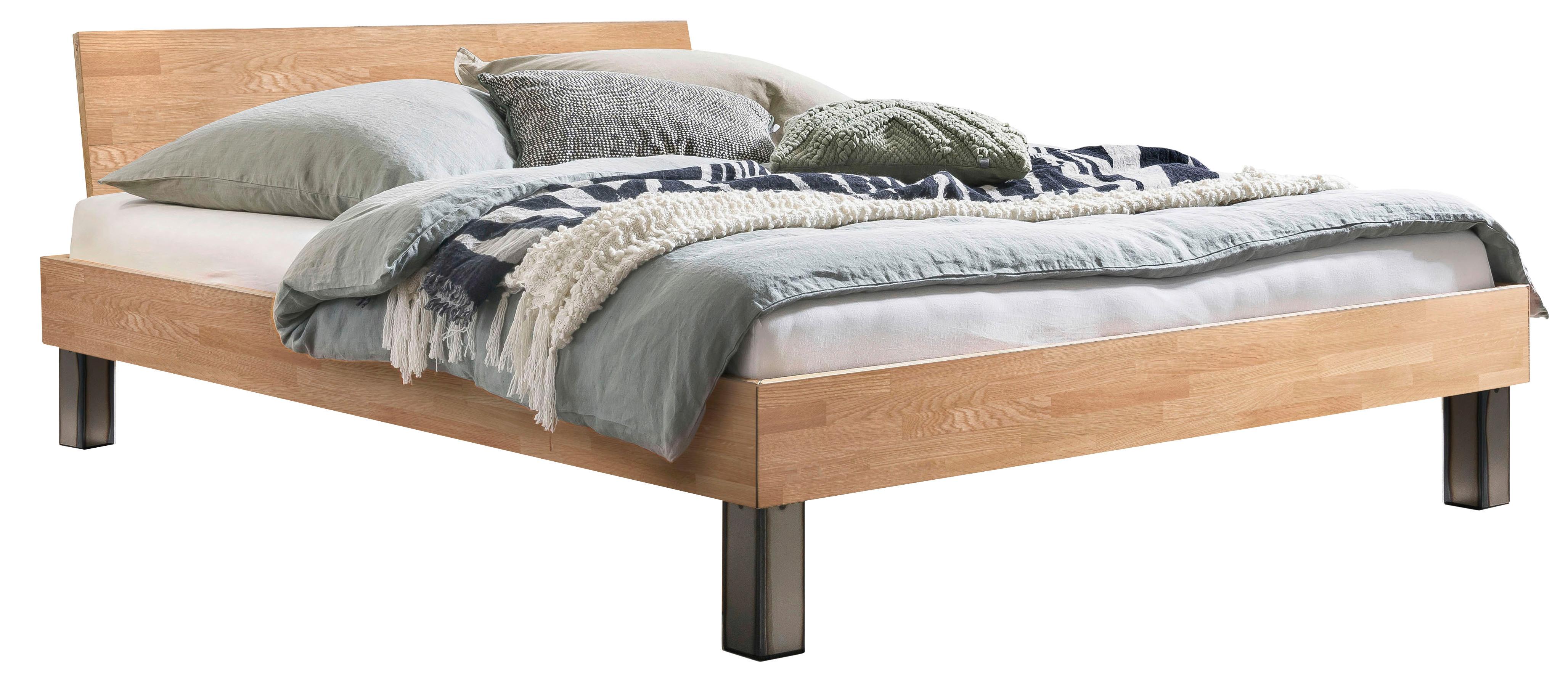 Bett Lodi Eiche Bianco 200x200 Cm - Eiche Bianco/Eichefarben, Natur, Holz (200/200cm) - Hasena