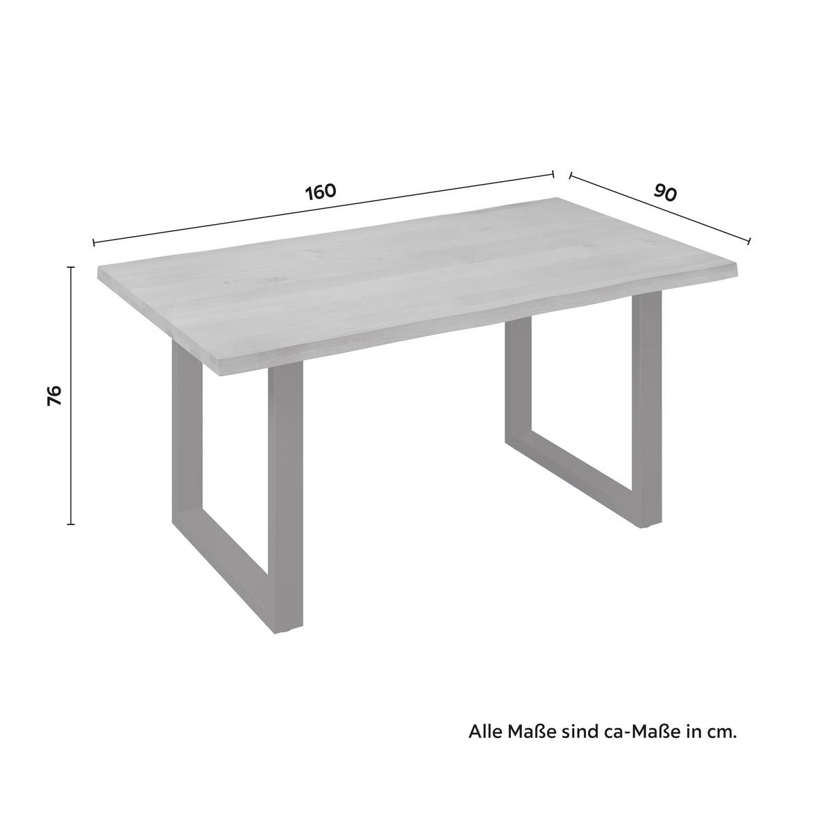 Jídelní stůl Dan, š: 160 cm - barvy dubu, Moderní, kov/dřevo (160/90/76cm) - Bessagi Home