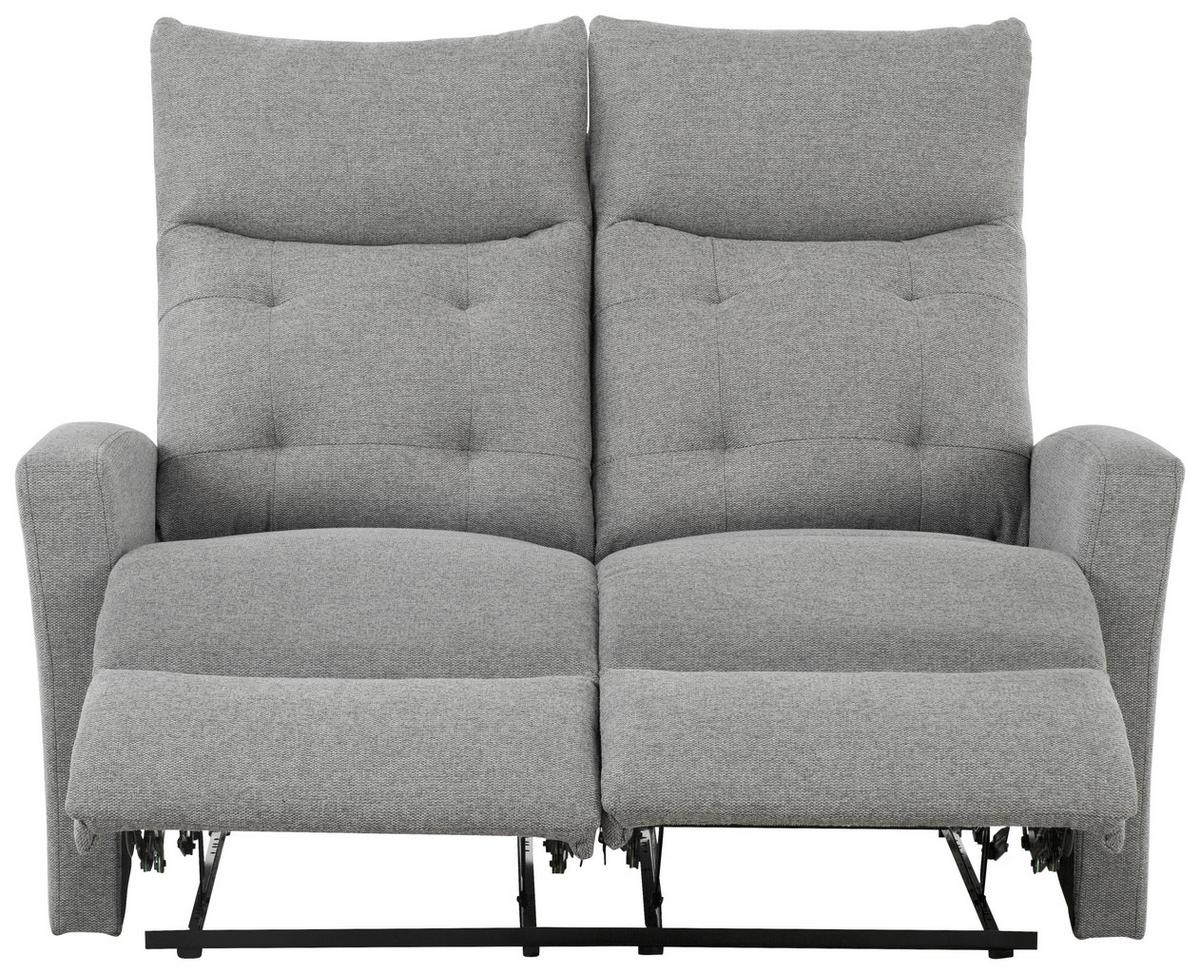 Sitzgarnitur 3-tlg. Nuvia Mit Relaxfunktion Grau - Schwarz/Grau, Design, Textil - Livetastic