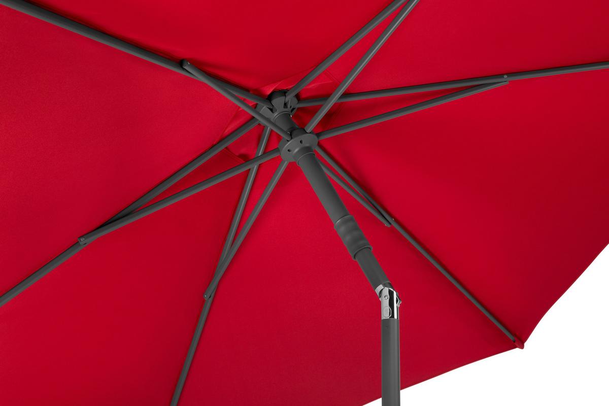Sonnenschirm Sevilla BxHxT: 270x270x246 cm Rot - Anthrazit/Rot, Basics, Textil/Metall (270/270/246cm) - Schneider