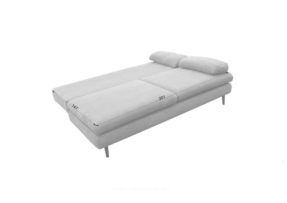 2-sitzer-sofa Mit Schlaffunkt. Fiore Und Bettkasten Grau - Dunkelgrau/Schwarz, Design, Textil (202/85/99cm) - P & B