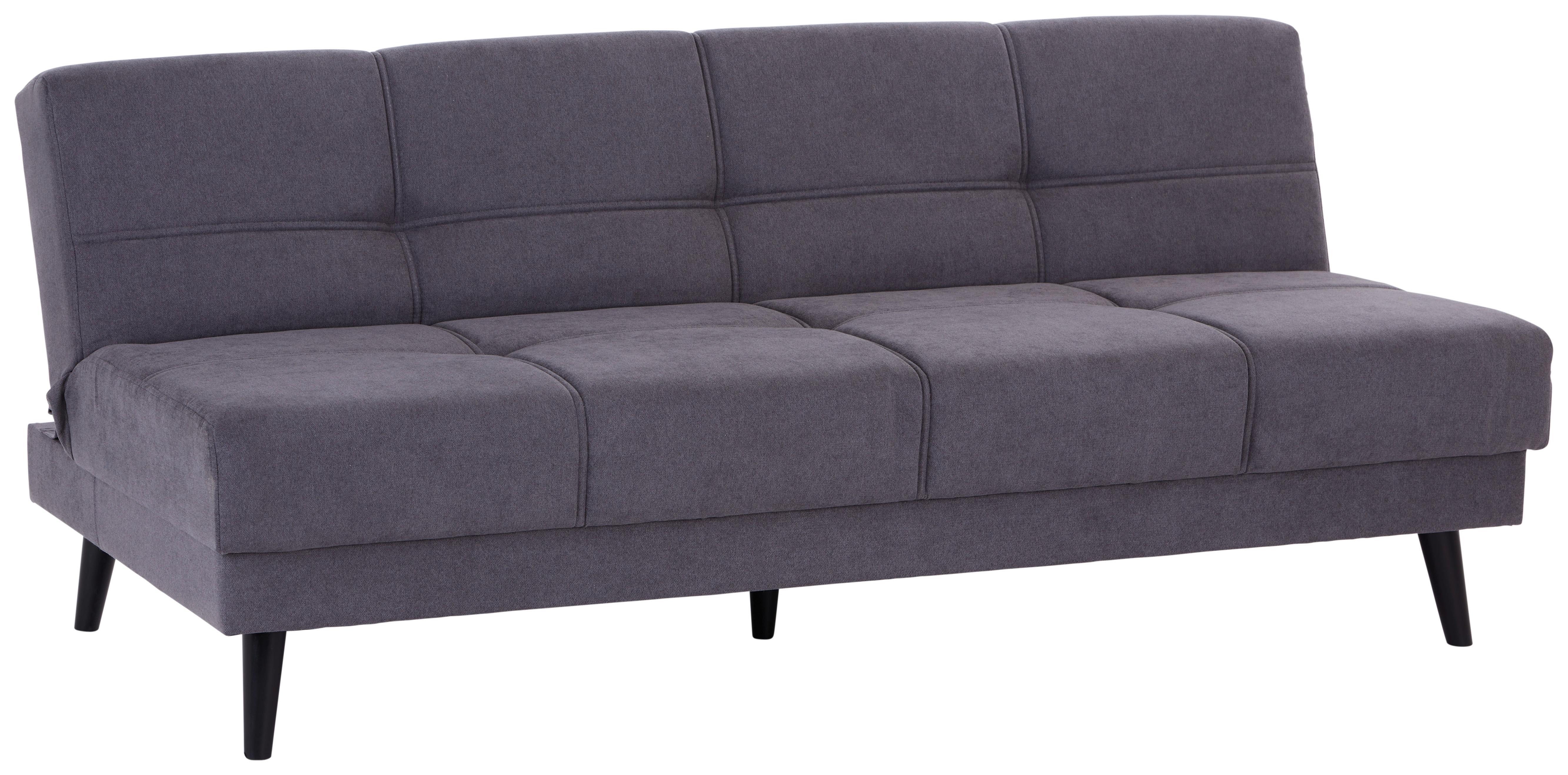3-Sitzer-Sofa + Schlaffunktion Muffin Anthrazit, Beine Massiv - Anthrazit/Schwarz, MODERN, Textil (192/80/100cm)
