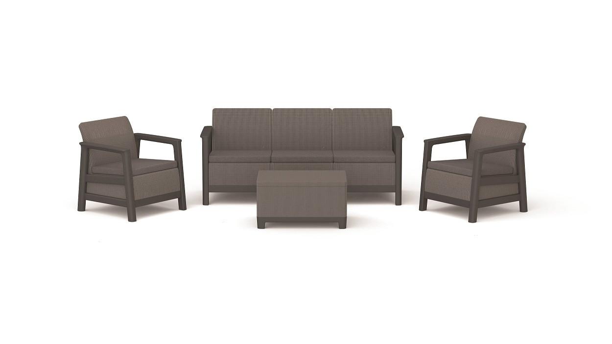 5 Személyes Kerti Bútorszett Scandi Linea - grafitszürke, Basics, műanyag - Keter