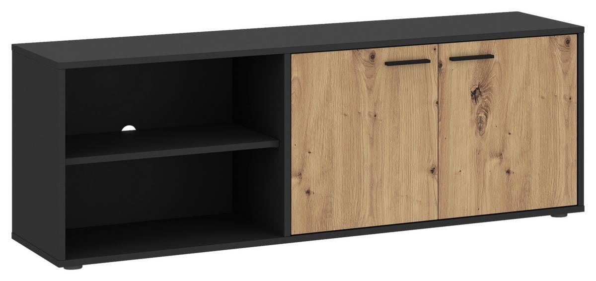 Tv-element Wilma B: 140 Cm - Anthrazit/Eiche Artisan, Trend, Holzwerkstoff (140/50/40cm)