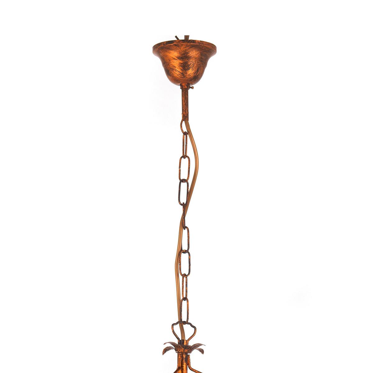 Kristall-Hängeleuchte 4670/3 Teresa - Bronzefarben, KONVENTIONELL, Glas/Metall (40/100cm)