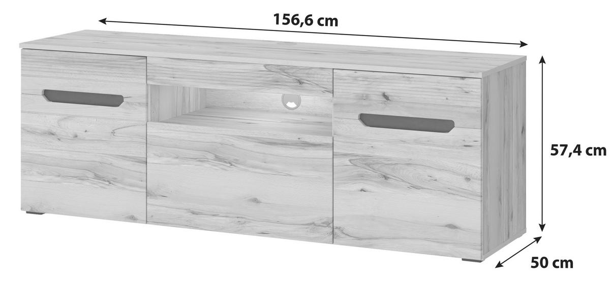 Tv-elem Alana - Modern, faalapú anyag (156,6/57,4/50cm)