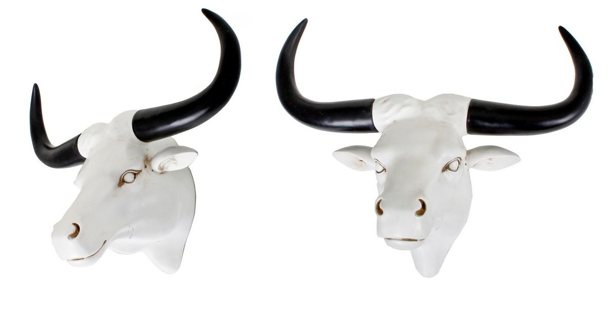 Geweih Schwarz Weiß B: 42,5 Cm - Schwarz/Weiß, Basics, Kunststoff (42,5/25/53,5cm)