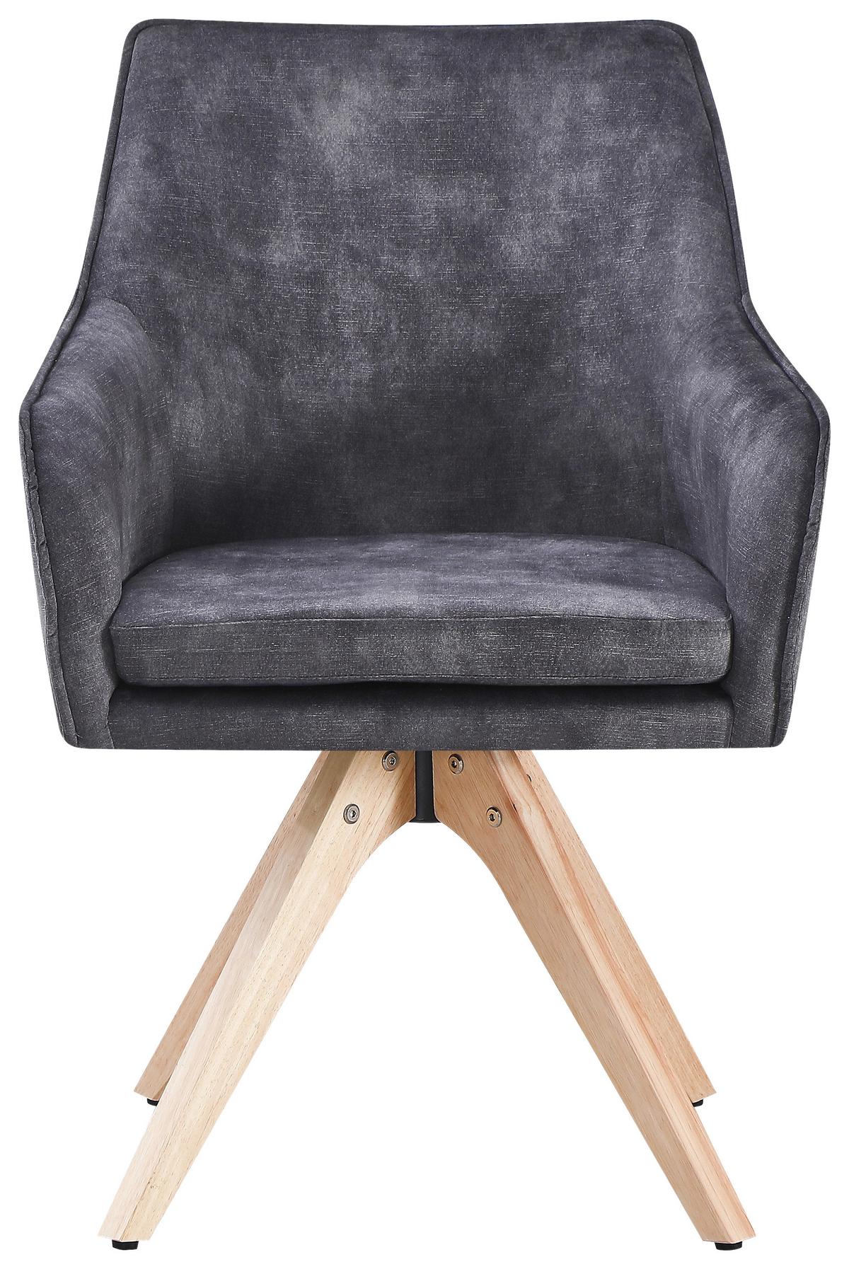 Vierfußstuhl Lisa Schwarz Echtholz Beine - Schwarz/Naturfarben, KONVENTIONELL, Holz/Textil (62/83/63cm)