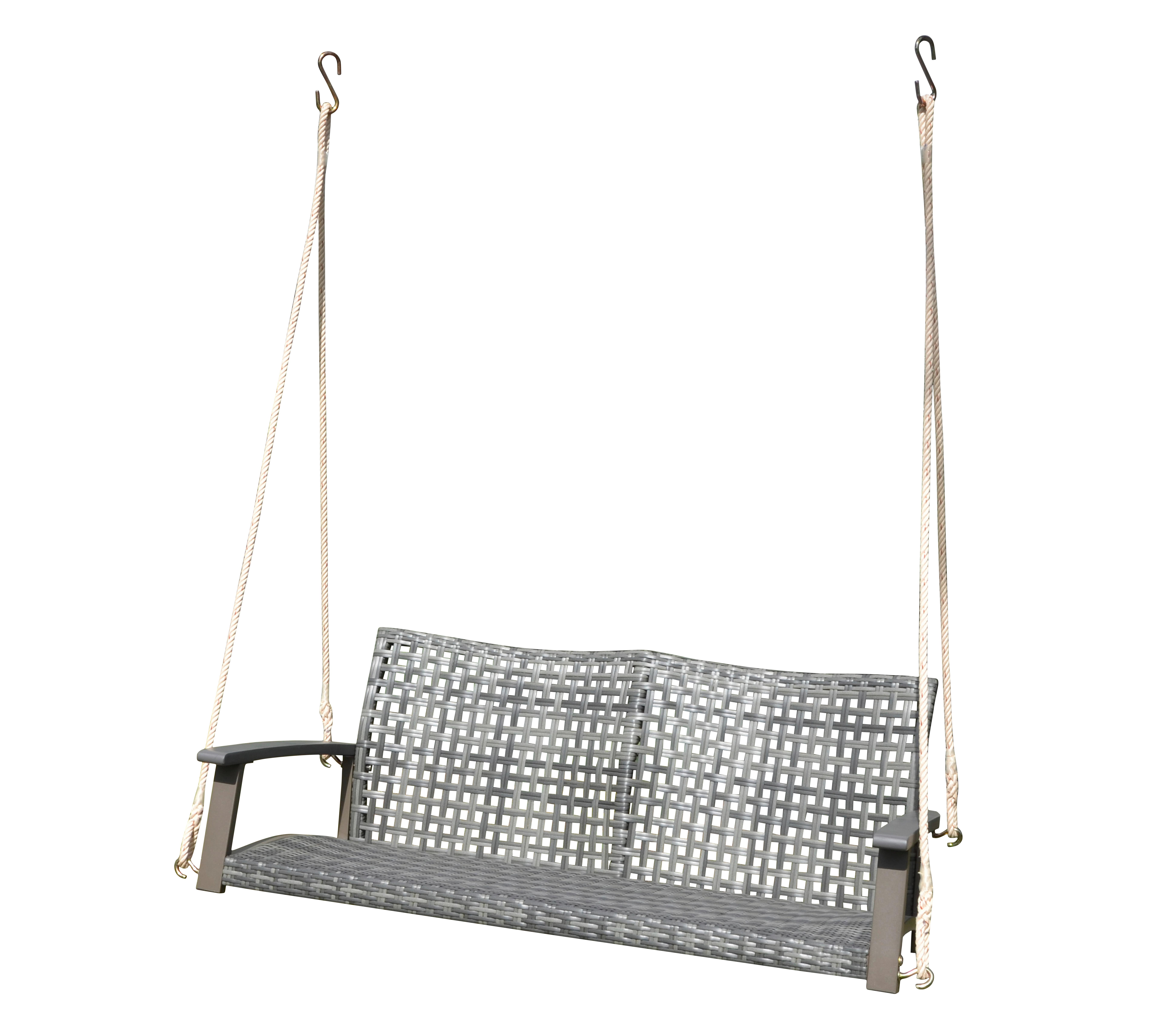 Gartenbank Echtholz/Stahl 2-Sitzer Cuneo Hängend - Grau/Akaziefarben, Basics, Holz/Kunststoff (120/79/57cm) - Gardenson