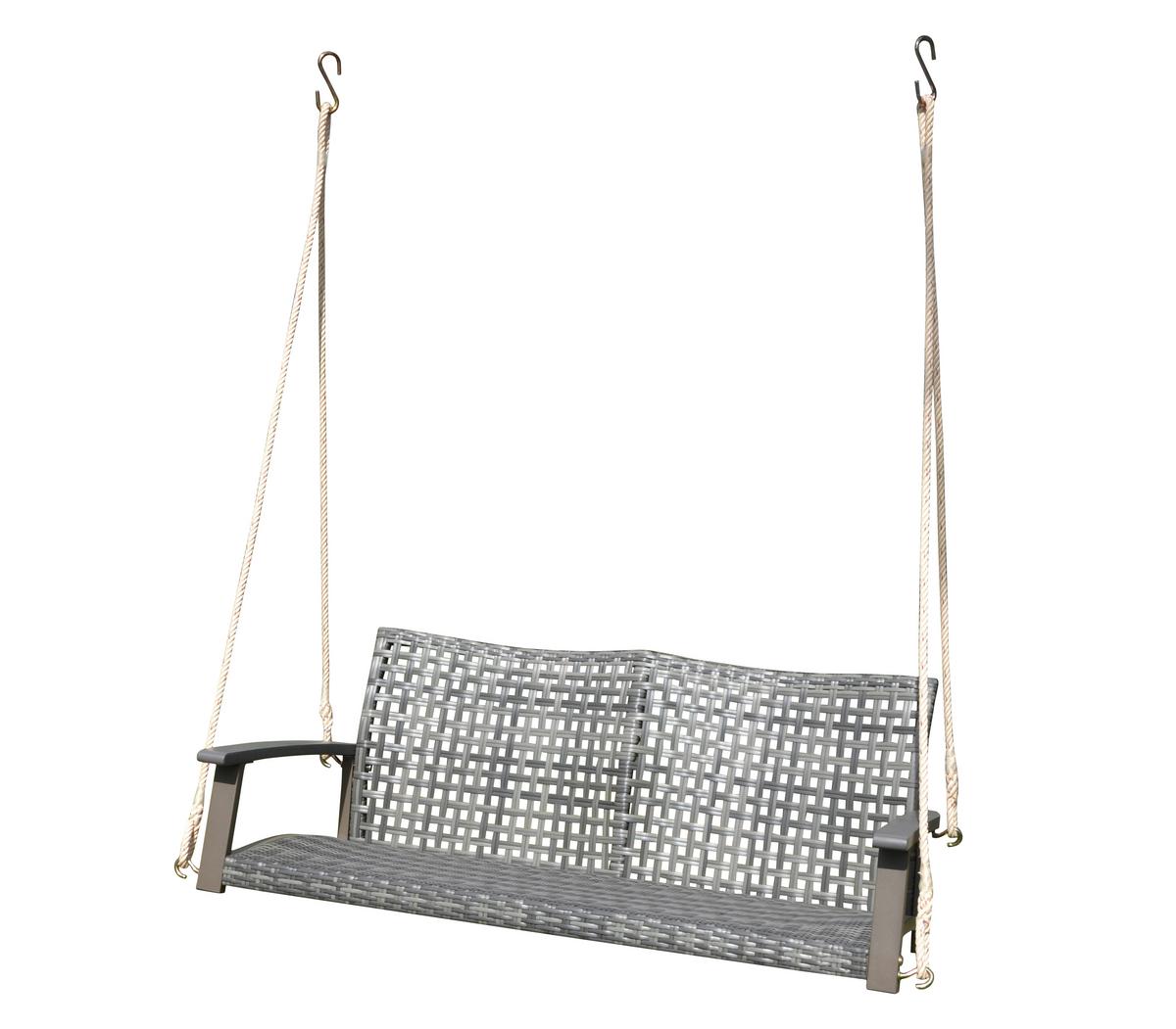Gartenbank Echtholz/Stahl 2-Sitzer Cuneo Hängend - Grau/Akaziefarben, Basics, Holz/Kunststoff (120/79/57cm) - Gardenson