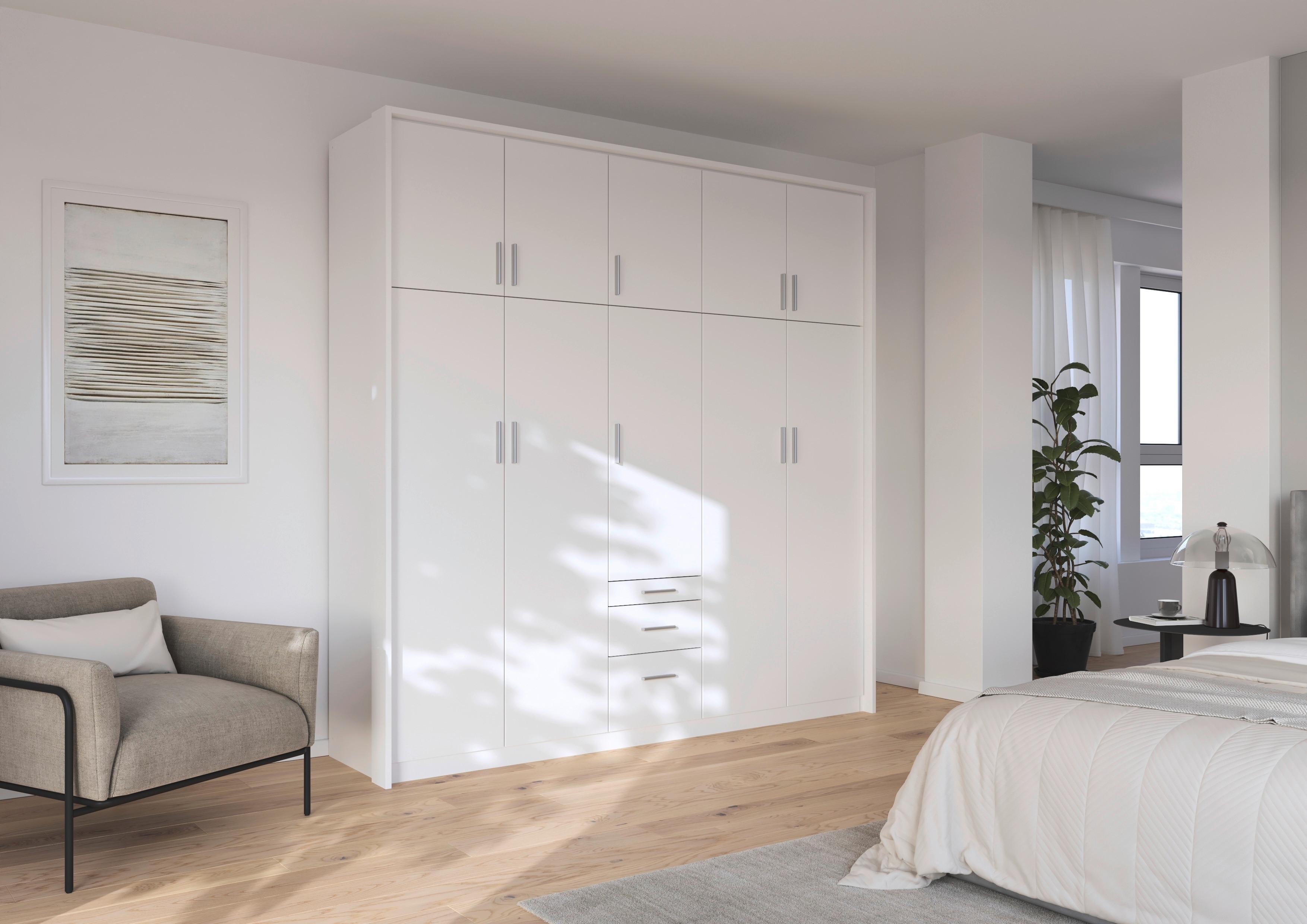 Drehtürenschrank Hildesheim Weiß B: 226 Cm - Weiß, Design, Holzwerkstoff (226/229/54cm) - Rauch Möbel