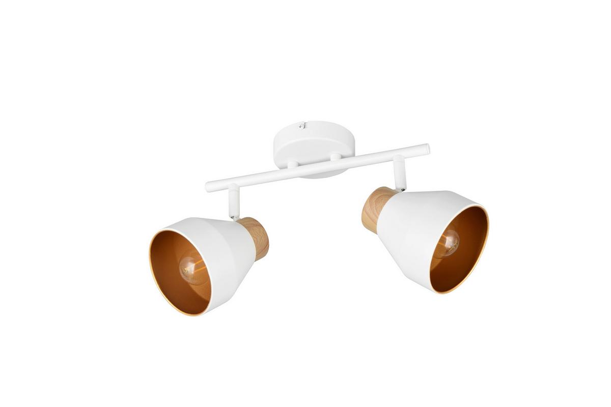 Strahler Valentin Braun Weiß Goldfarben L: 32 Cm - Goldfarben/Braun, LIFESTYLE, Metall (32/21/15cm)