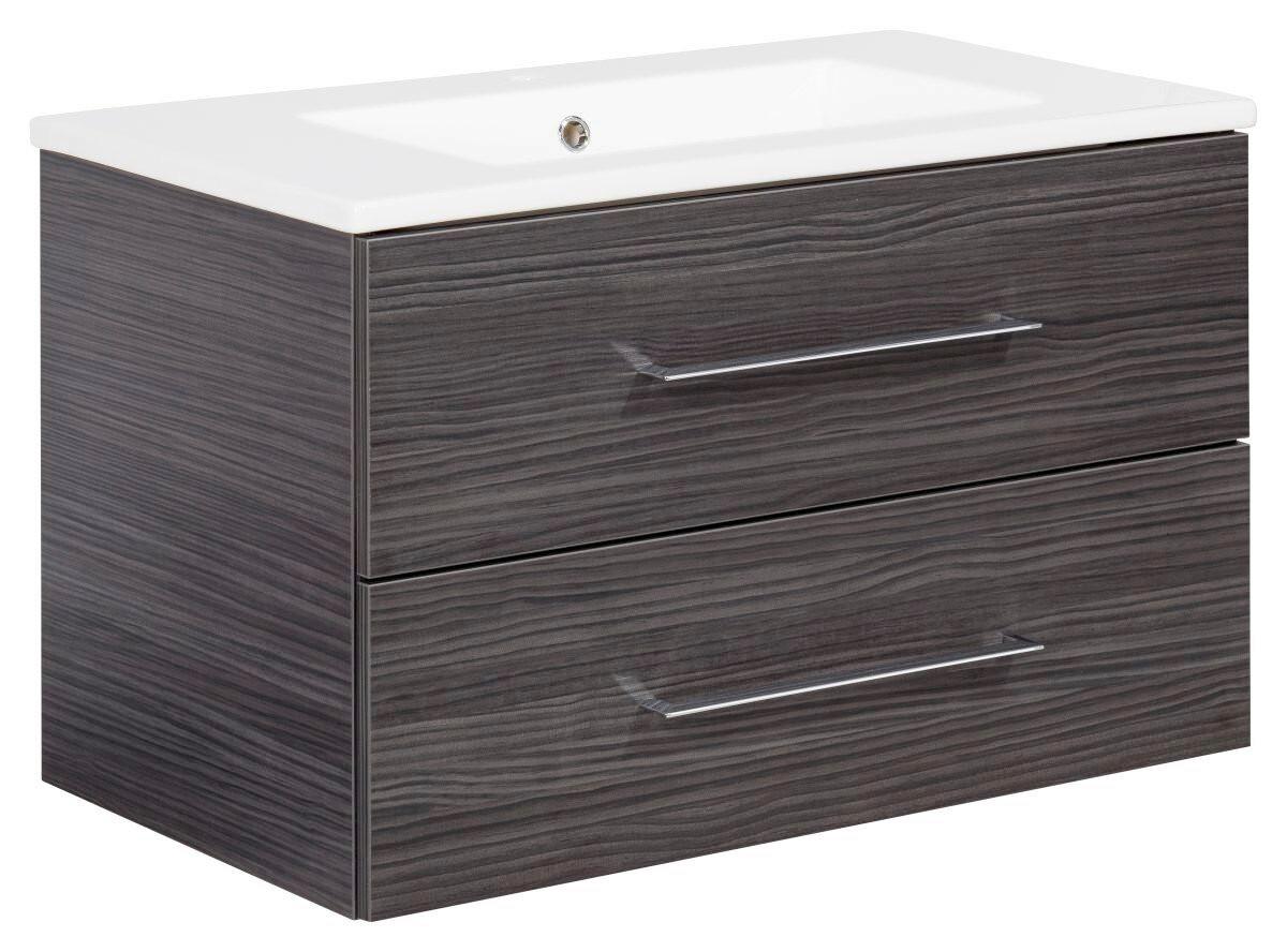 Badezimmer B.Perfekt Eichefarben 3-Teilig - Eichefarben/Weiß, Basics, Keramik/Holzwerkstoff (80cm) - MID.YOU