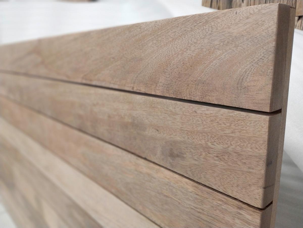 Esstisch Silber/naturfarben L: 220cm - Silberfarben/Naturfarben, Design, Holz/Metall (220/100/77cm) - Livetastic