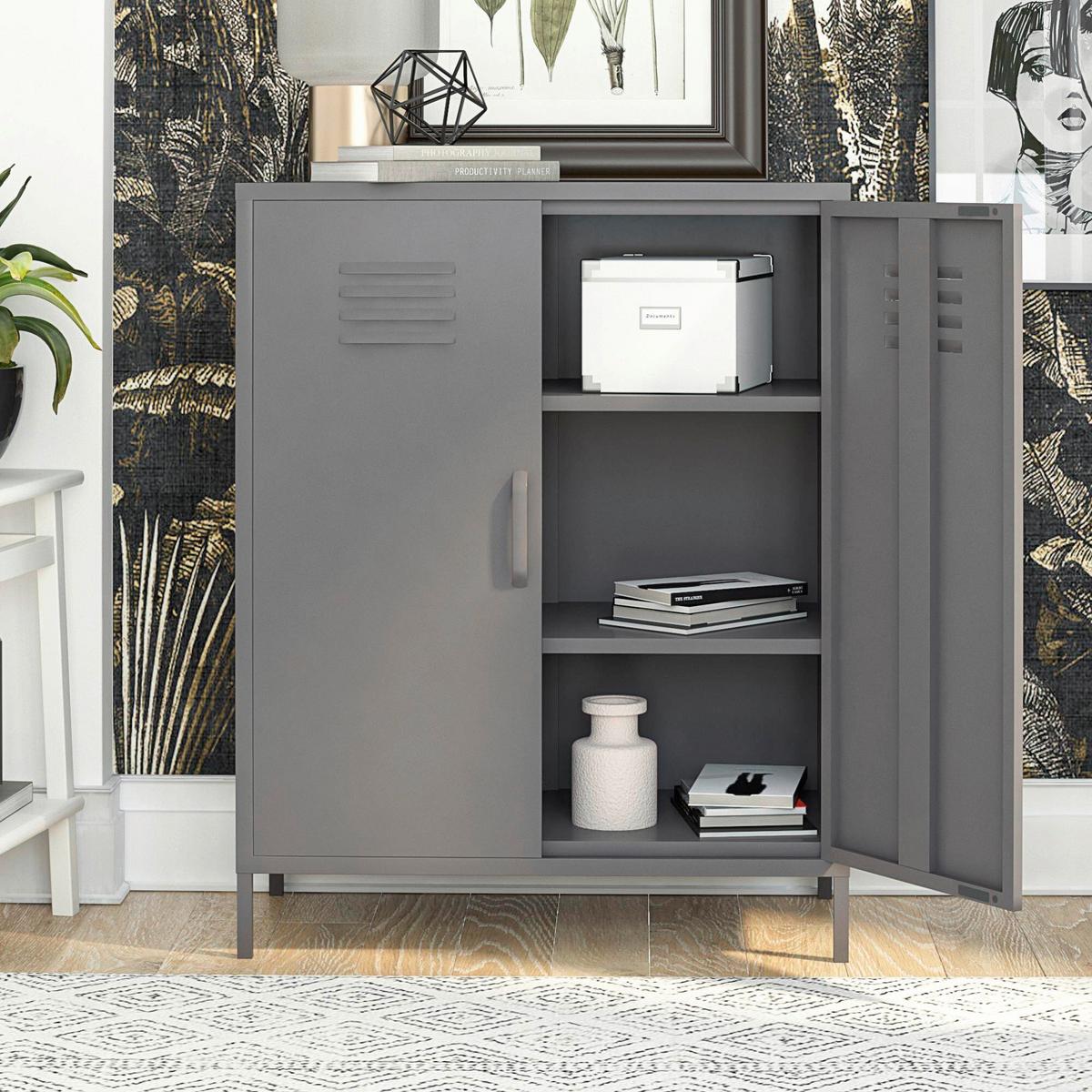 Highboard Bradford Grau B: 79cm - Grau, Design, Metall (79/100/39cm) - MID.YOU