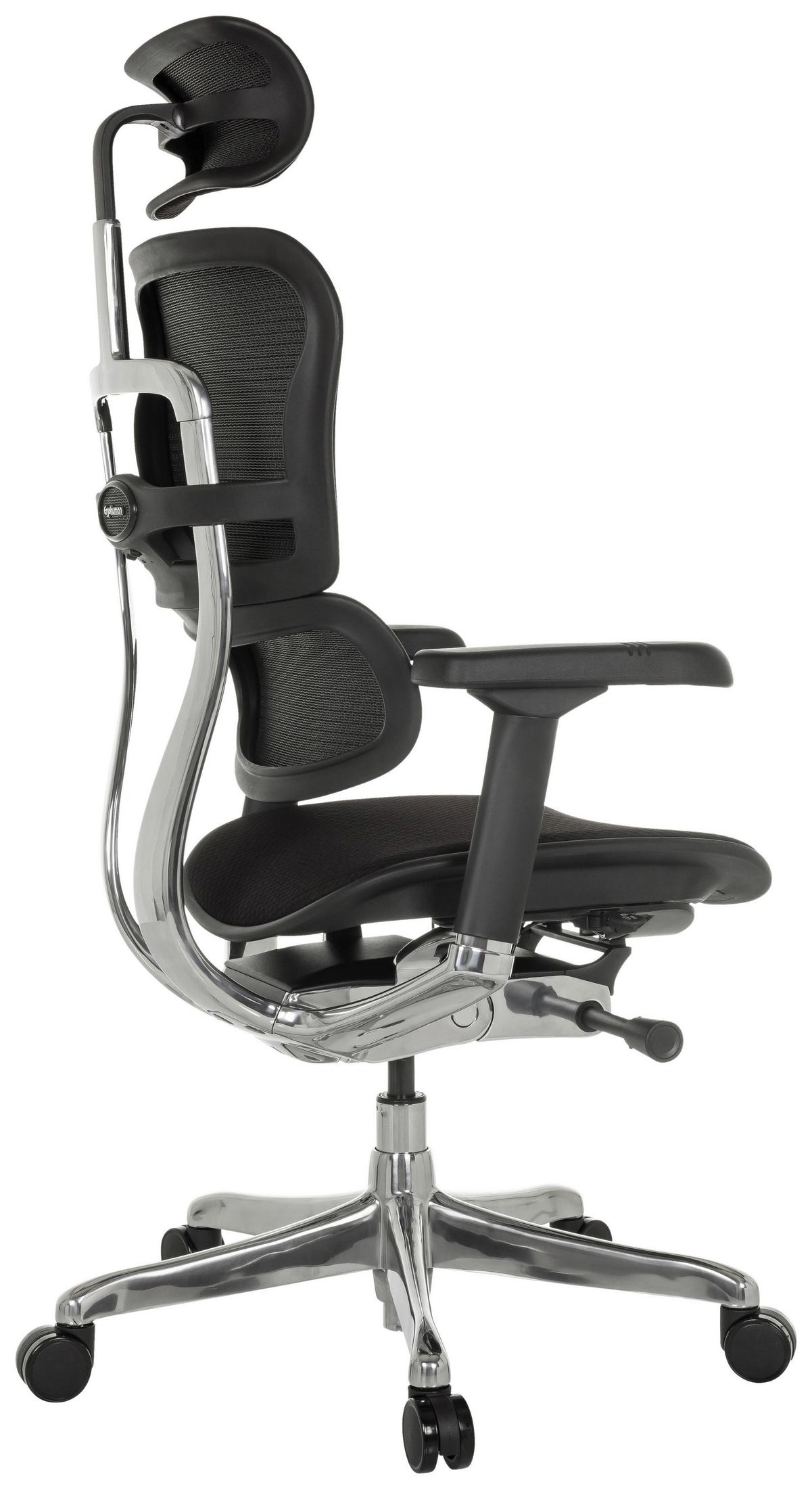 Drehstuhl Erdohuman Gen2 Schwarz B: 78 cm - Silberfarben/Schwarz, MODERN, Kunststoff/Textil (78/117-136/64cm) - MID.YOU