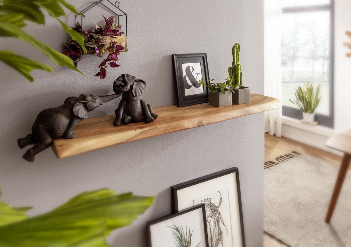 Wandregal Massiv B: 80 Cm Akaziefarben - Akaziefarben, MODERN, Holz (80/4/25cm) - MID.YOU