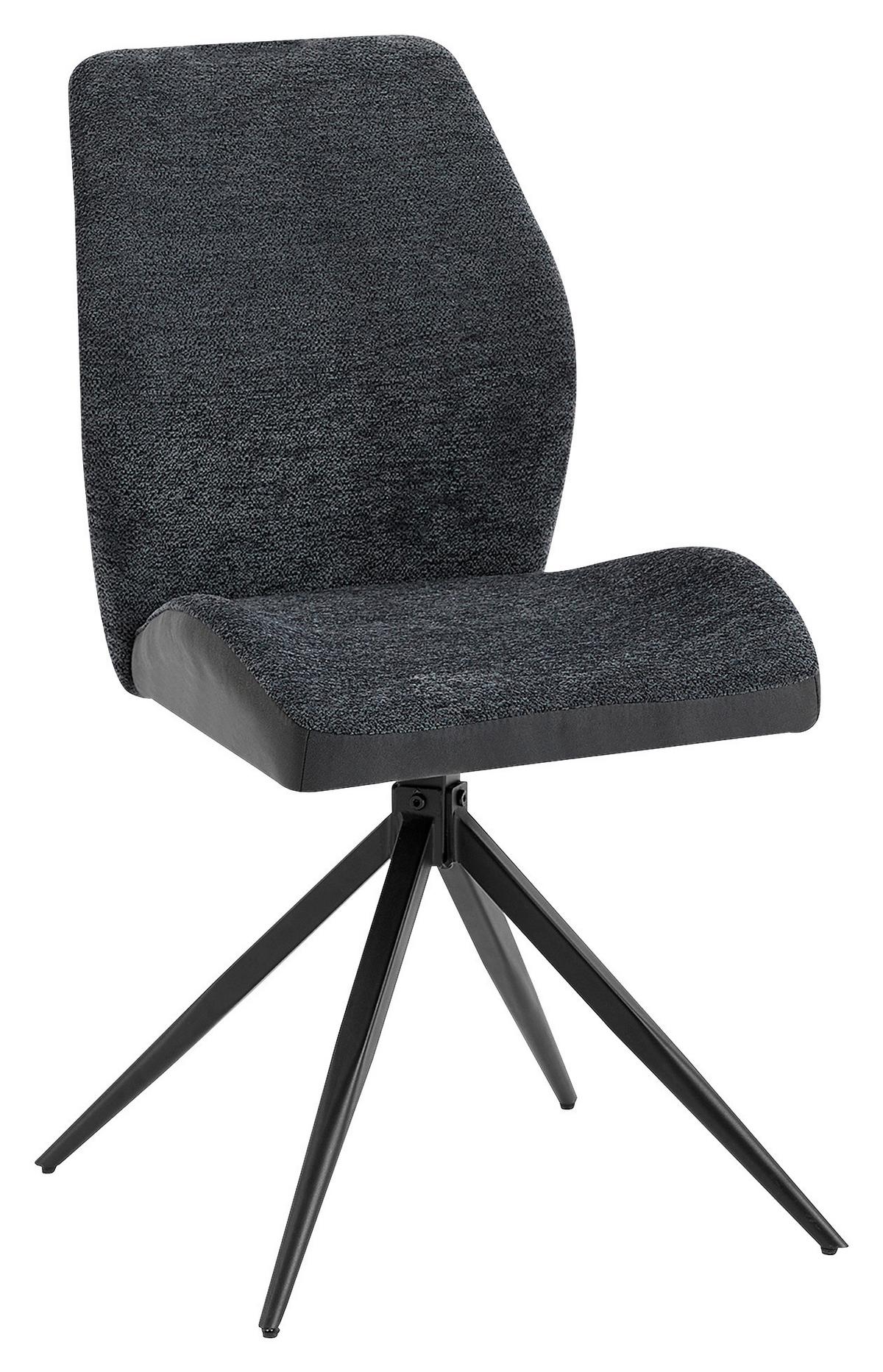 Stuhl-set Snap - Anthrazit/Schwarz, MODERN, Textil/Metall (46/87/55cm) - MID.YOU