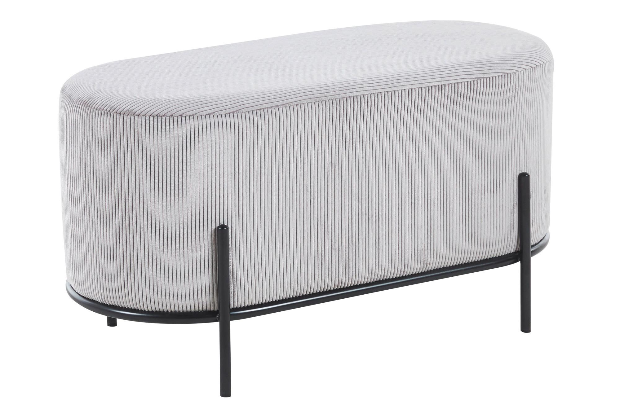 Hocker Hellgrau B: 80 Cm - Hellgrau/Schwarz, MODERN, Textil (80/42/40cm) - Livetastic